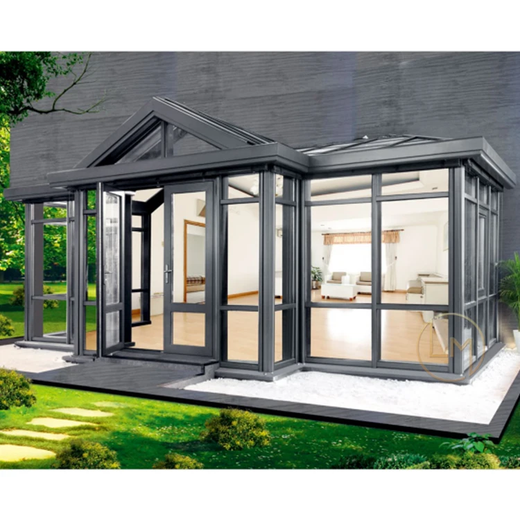 All Year Strong Porch Prefab Free Standing Roof Veranda Sunroom Glass House Sun Room Winter Garden Aluminum