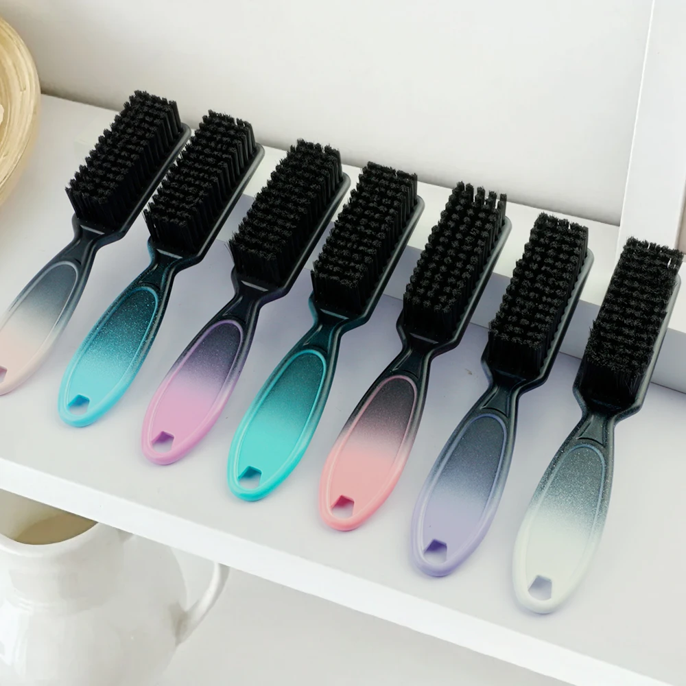 Wholesale Barber Brush New Color Design Plastic Neck Duster Clipper Brush Soft Nylon Hair Face Cleaning Brush For Men Grooming