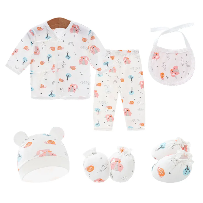 Wholesale 6pcs Newborn Baby Boy Girl Clothes Cute 100% Cotton Baby Clothing New Born Baby Clothes For 0-3 Month