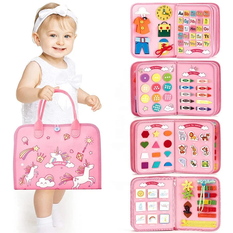 High Quality Montessori Sensory DIY Busy Board Early Educational Toddler Toys Quiet Busy Book for Kids
