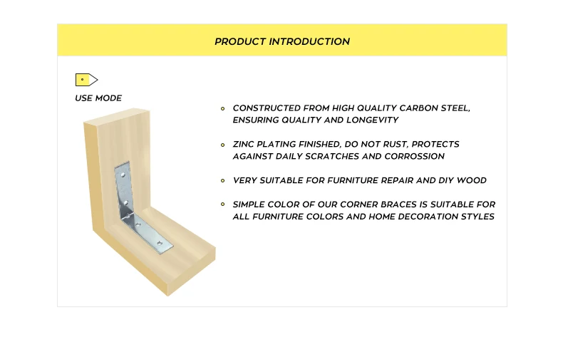 L shaped fixing bracket furniture 90 degree wall mount angle bracket