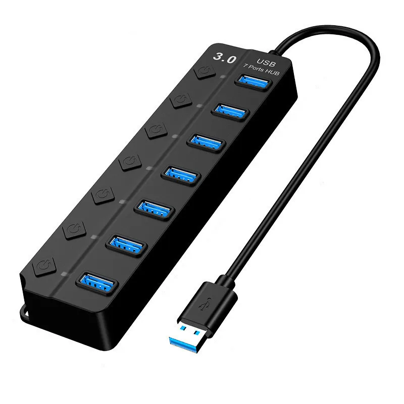 USB Hub 3.0 High Speed 4 / 7 Port USB 3.0 Hub Splitter with On/Off Switch