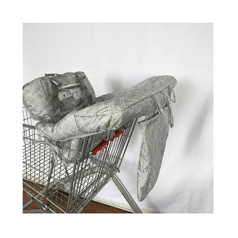 Factory direct supply 100%polyester foldable reversible baby shopping cart cover