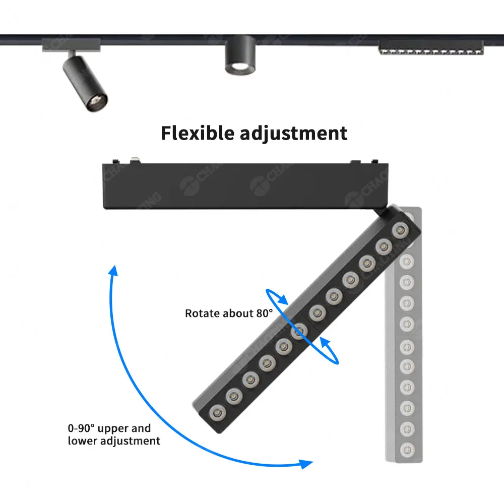 New Design Aluminum Alloy Grille Corner Absorption Dimmable Led Spotlight 20 30W 40W Dc48V Slim Magnetic-Track-Light Lighting Ce