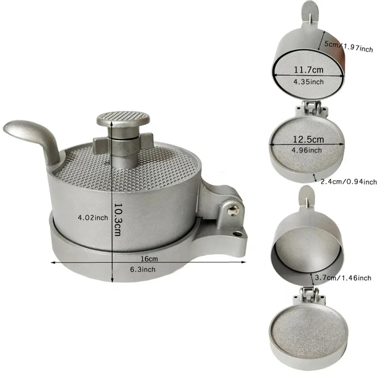 Aluminum Alloy Hamburger Press Tool Meat Maker Beef Makers Mold Burger Tools With 50 Pcs Wax Papers