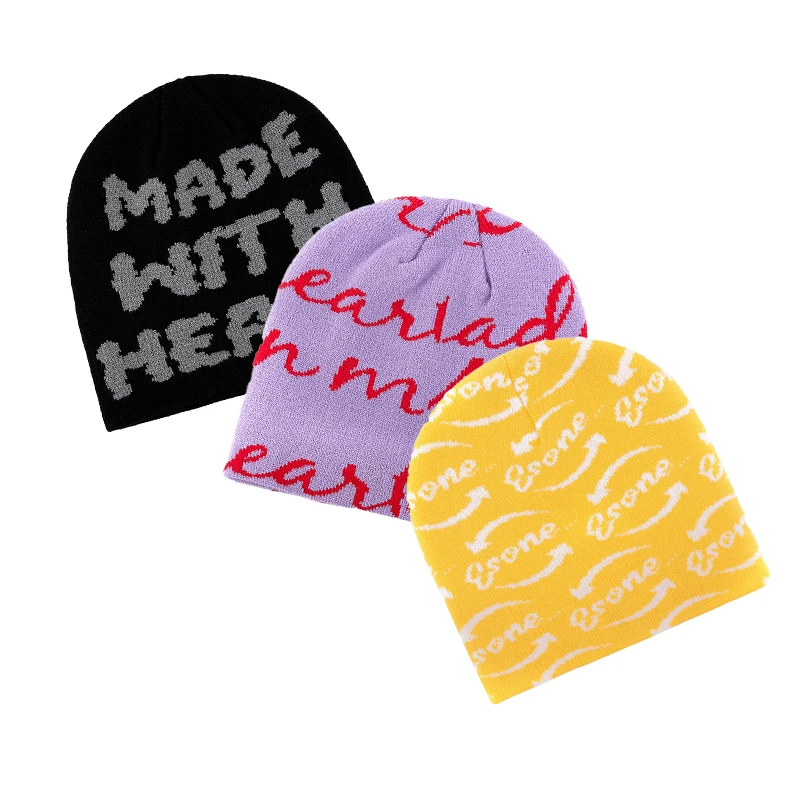 Оптовая продажа вязаная жаккардовая зимняя шапка с логотипом рыбака пуловер защитные мужские шапочки индивидуальным 100% акриловым