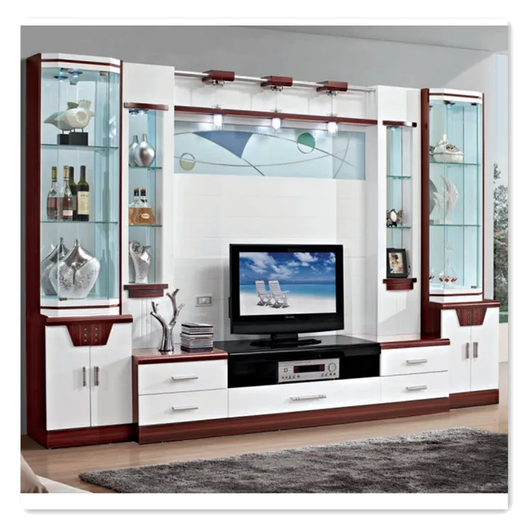 Modern simple Living Room Furniture tv stand With LED Light Storage TV Cabinet for home use