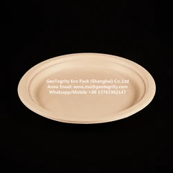 23 cm 50 pcs P013 Piatti piani biodegradabili in polpa di cellulosa 23 cm (50 pz.) Biodegradable flat plates in cellulose pulp