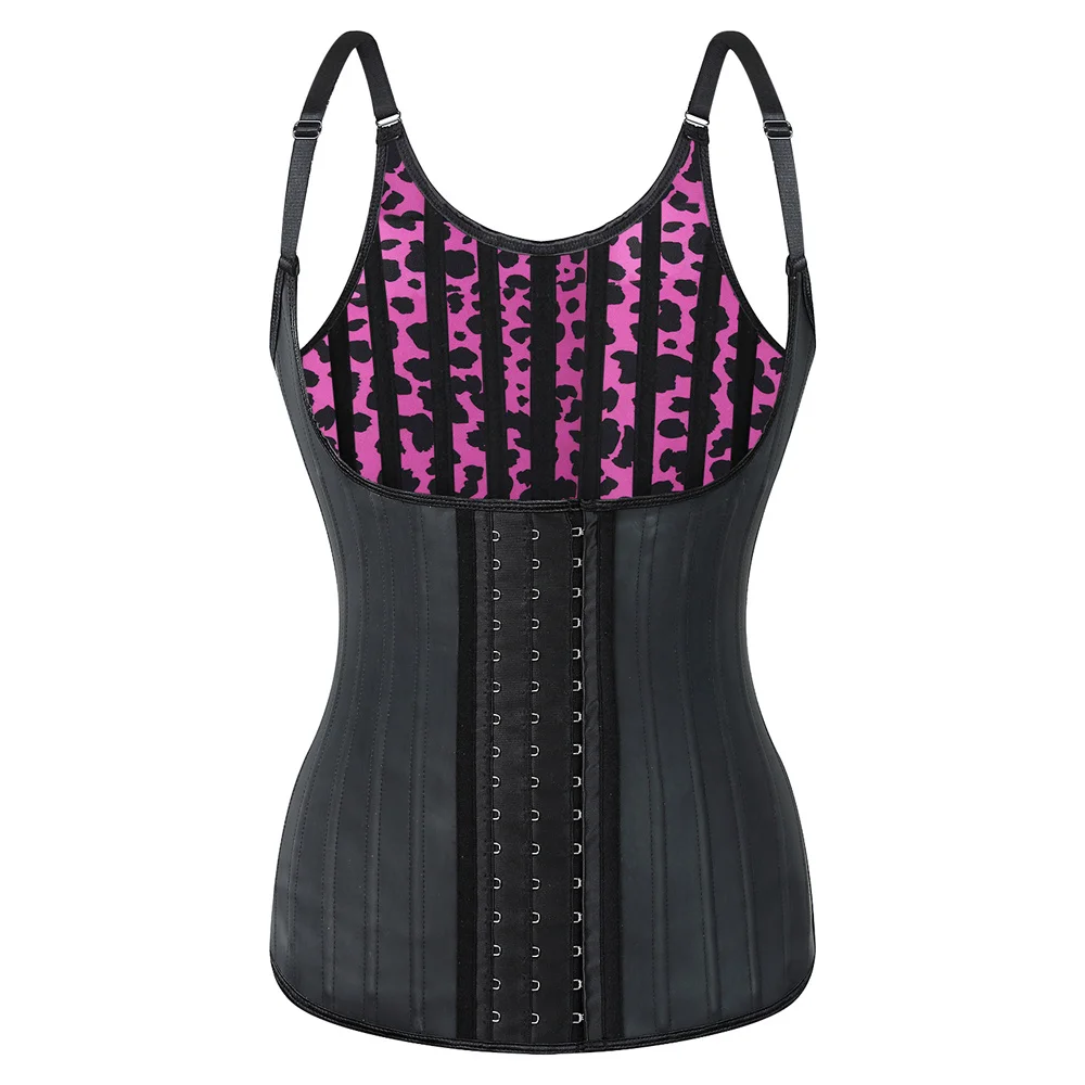 Popular Hot Selling Women Leopard 25 Steel Bone Body Shaper Latex Shapewear Corset With Zipper