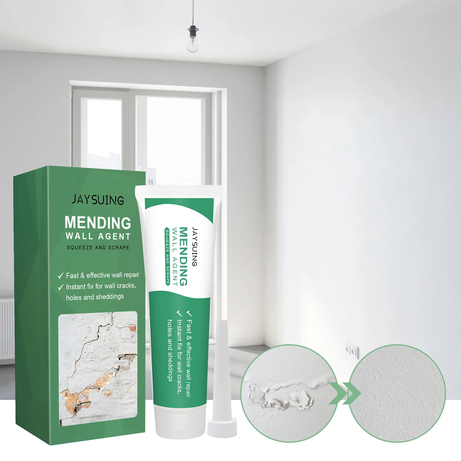 Custom Logo Jaysuing Fast Efficient Crack Repair White Wall Mending Paste Wall Repair Agent