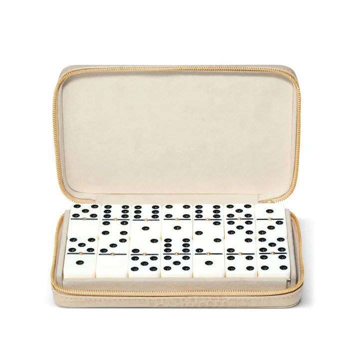 professional dominoes double six domino game set custom dominoes with leather box