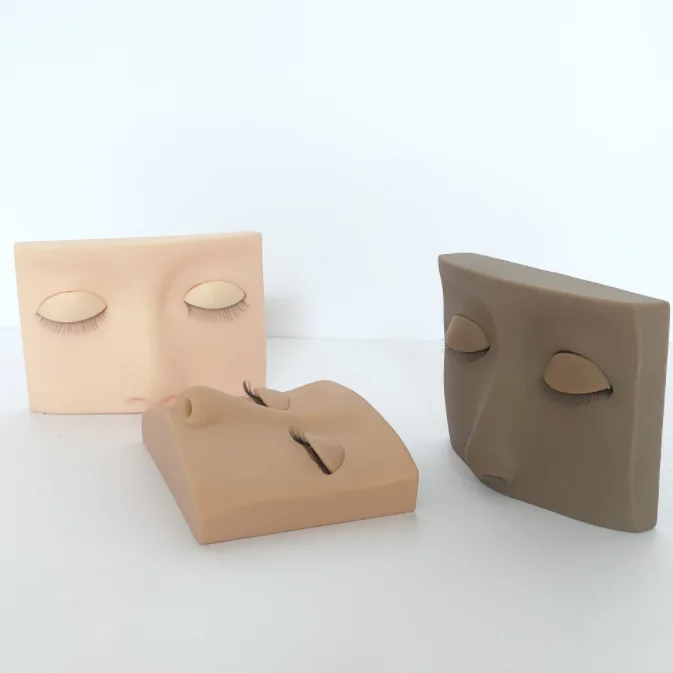 Flat Silicone Lash Mannequin Model With Removable Eyelid Eyelash Extension Training Practice Head for Beginners
