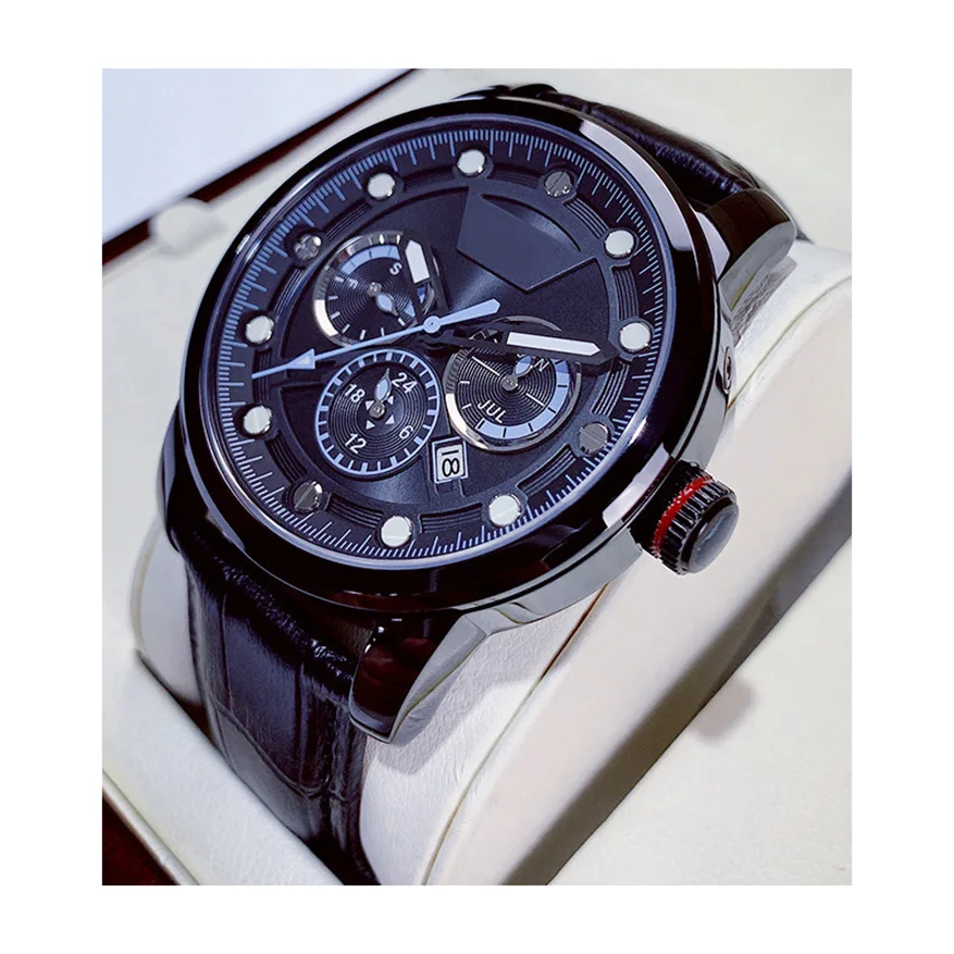 Top grade stainless steel case complete calendar Miyota movement leisure men mechanical wristwatch