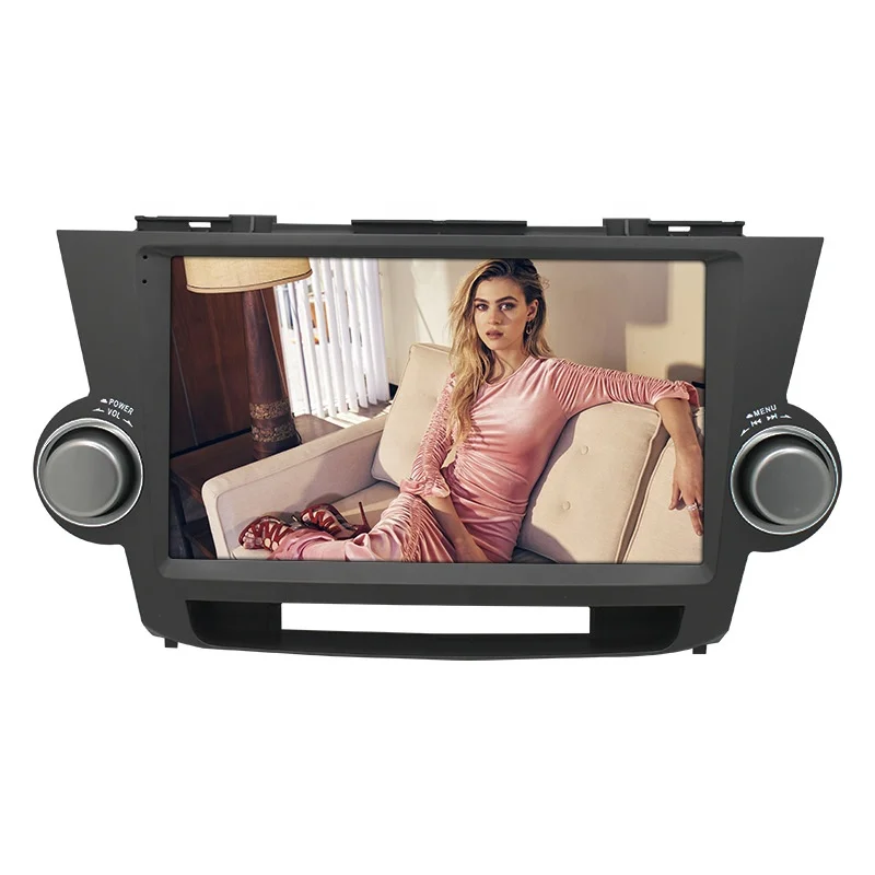 Android landscape screen car gps navigation wifi car multimedia player car navigator for Toyota Highlander 2009-2013