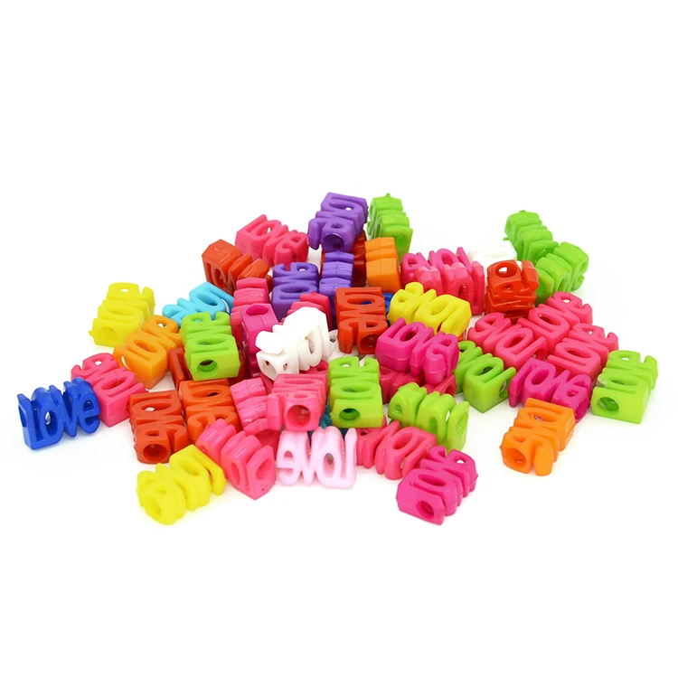 12mm Solid color kids hair beads Love shape plastic For diy jewelry accessories