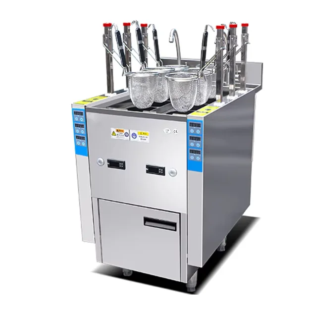 Restaurant Commercial Electric Gas 12kw 3 6 Basket Pasta Cooker Instant Automatic Noodle Cooker Lifting