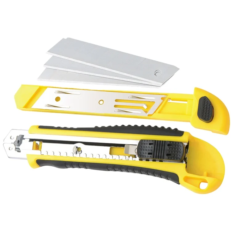 Utility Knife Box Cutter replceable Safe lock  Heavy Duty utility knife with blade storage slot