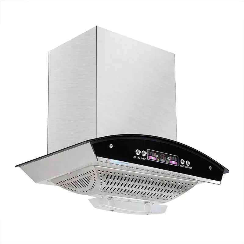 lawe 60cm curved shaped  kitchen hood with aluminum filter under cabinet range hood for kitchen