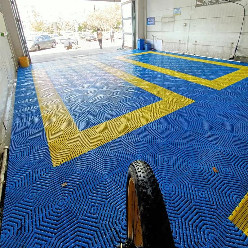 20mm Anti Slip  Car Wash Interlocking Tiles PP Garage Floor Tiles