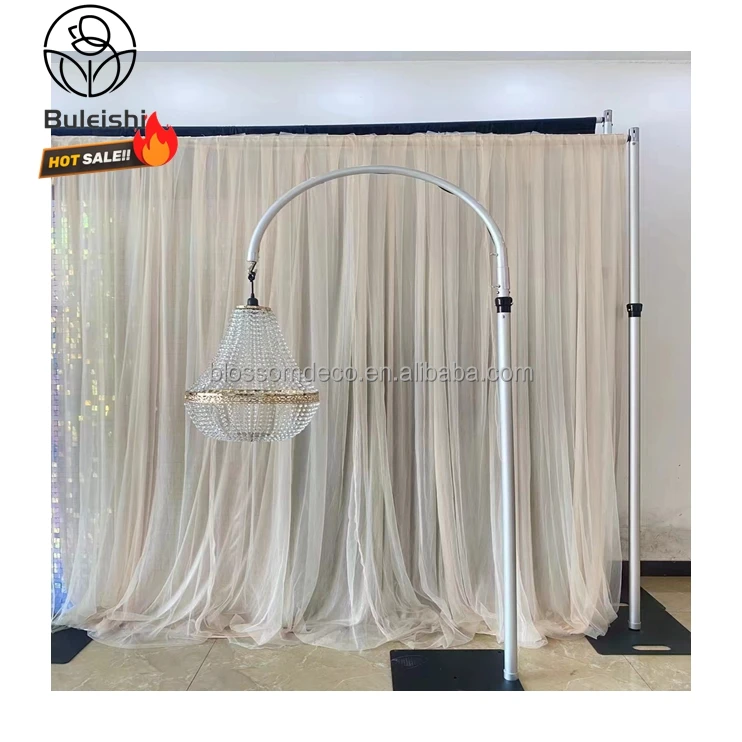 Full Kit Adjustable Aluminum Upright Pole Stand Coupler Tall Curved Cake Hanger Wedding Chandelier Hanger