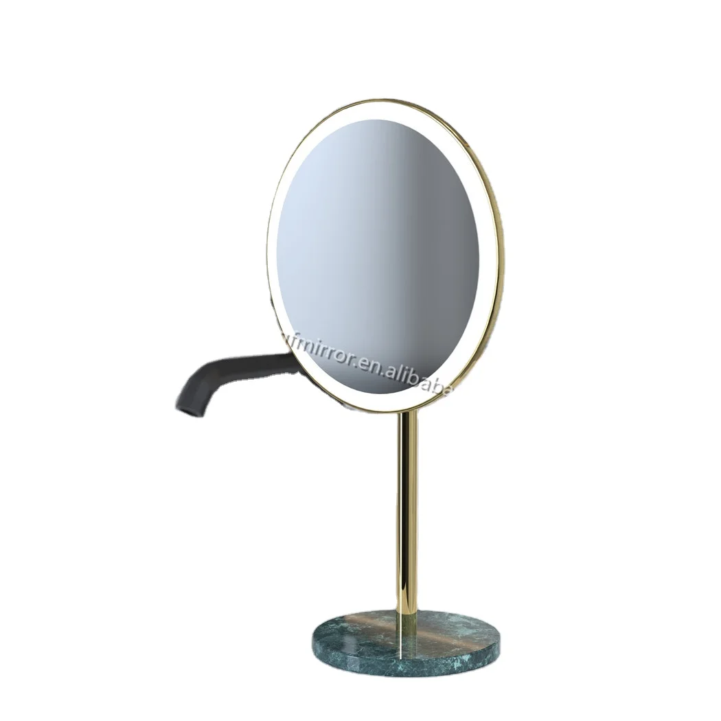Wireless Rechargeable Vanity Big Round Size Led Makeup Table Mirror Gmdc117-18