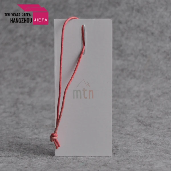 Beautiful Style Hang Tag With Customized Logo Special Hole With Wax Cord Fashion Garment Tag