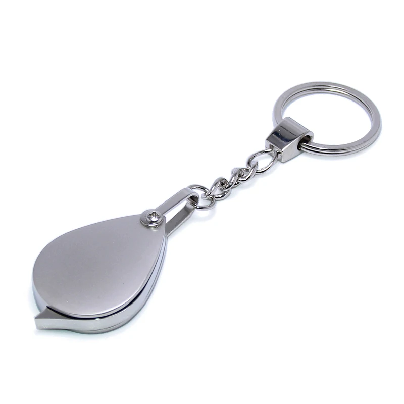 15X Magnifier Keyring Promotional Souvenir Gifts Alloy Hand Holding Key Chain Ring Holder Metal Mini Magnifying Glass Keychain
