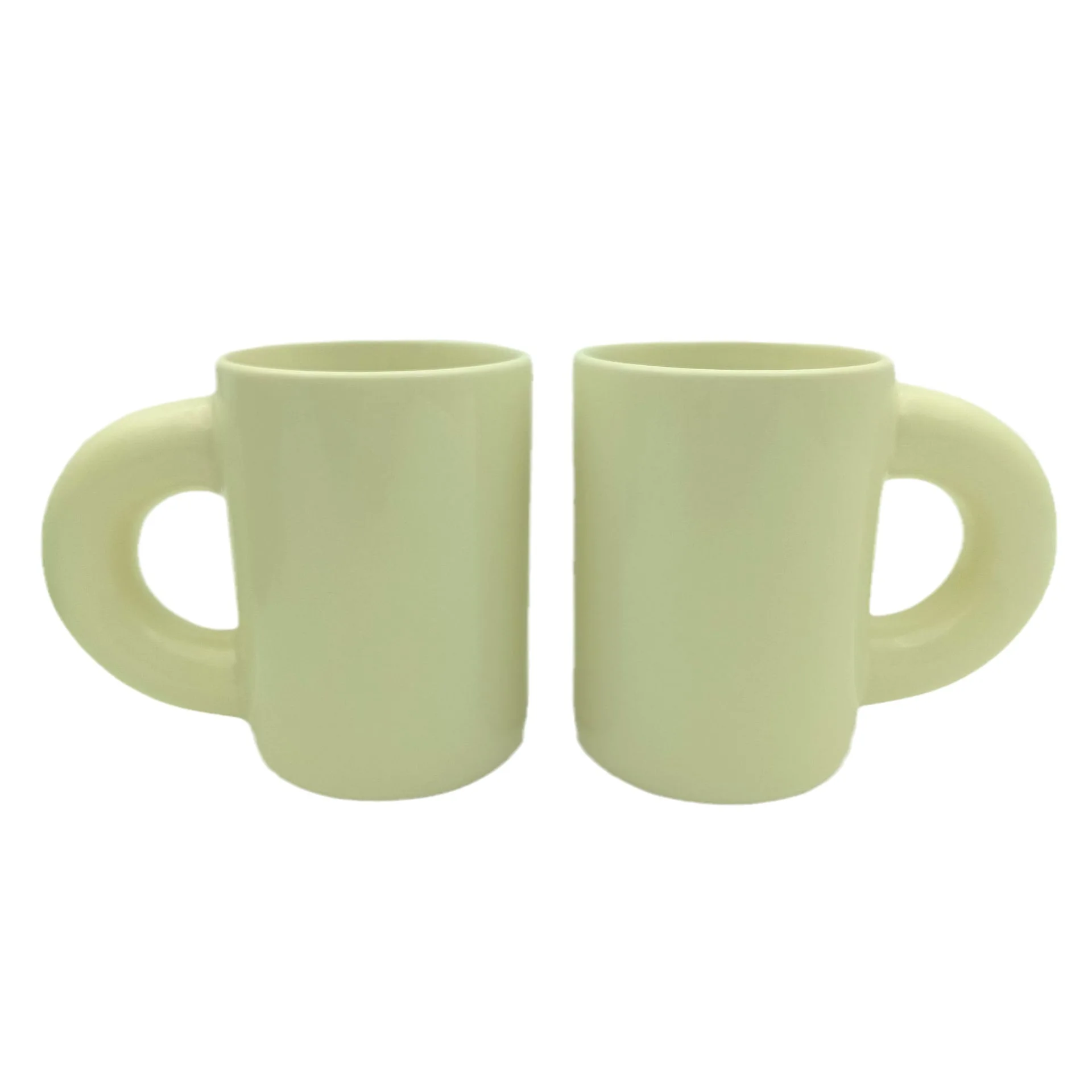 Big Ears Ceramic Mug Ins Style Household Cream Color Mug Printed Logo Export Quality Thick Handle Mugs