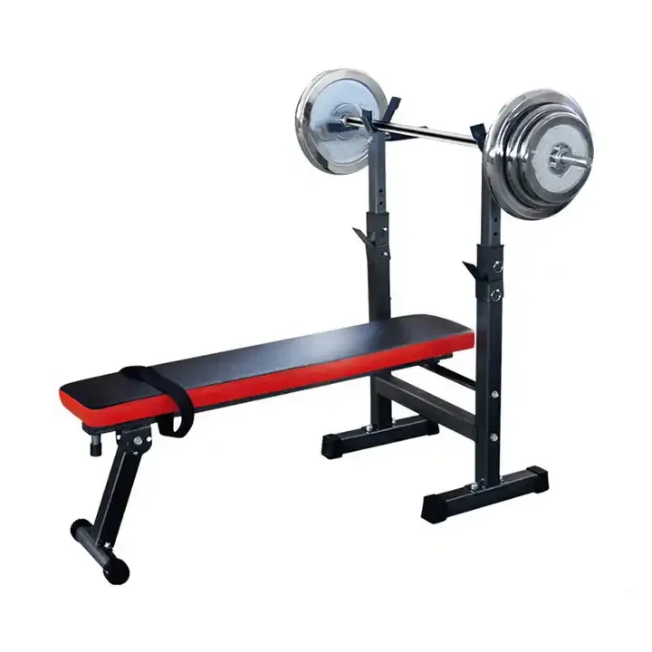 Wellshow Sport Weight Bench Adjustable Workout Bench Set with Squat Rack Adjustable Folding Multifunctional Workout Station