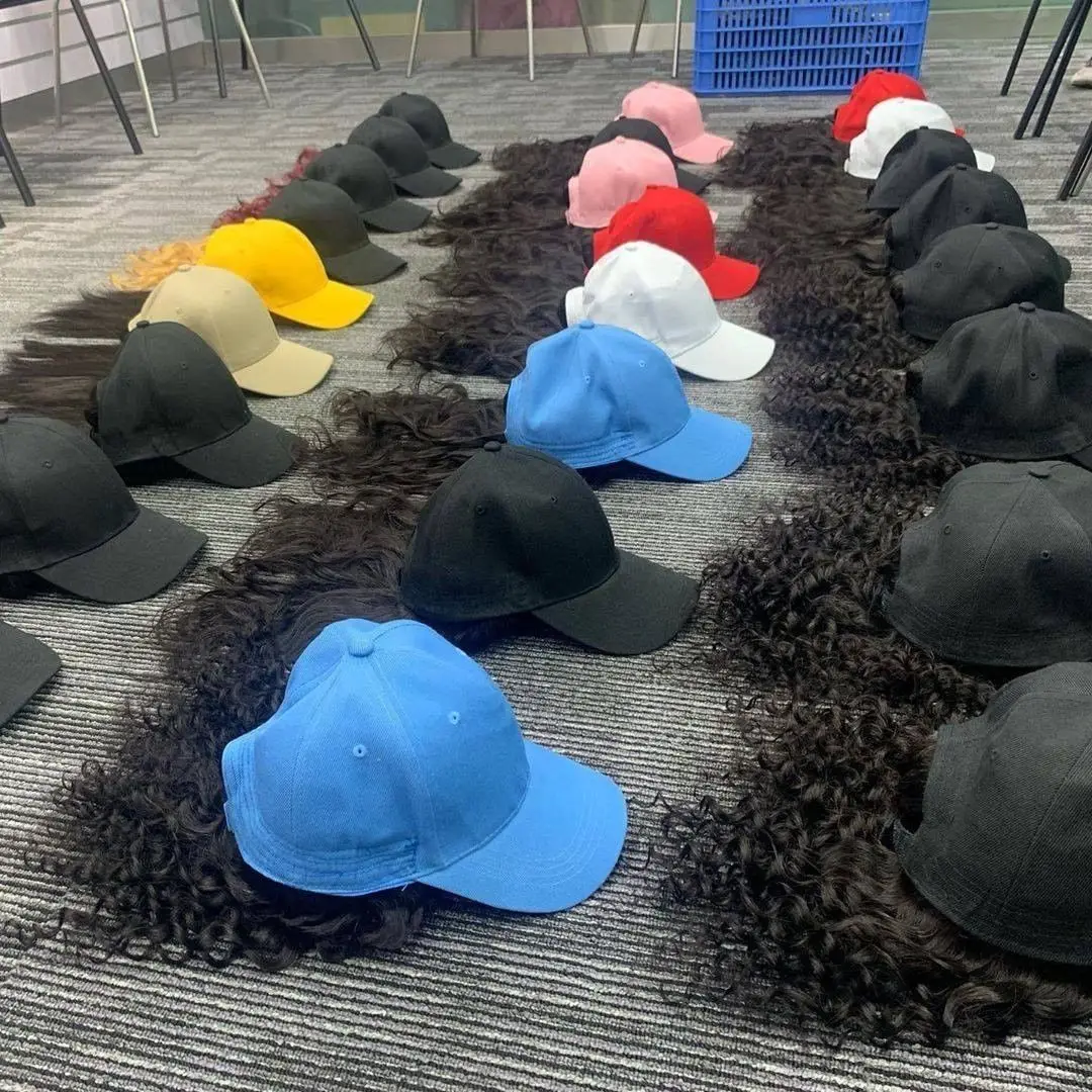 top quality top rated wigs large cap,closure with wig cap adjustable,baseball cap hat wig hair with hair extensions