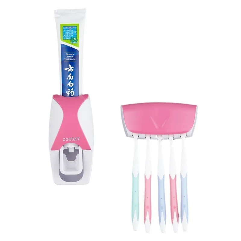 Automatic Toothbrush Dispenser Bathroom Toothpaste Squeezer Wall Mounted Toothbrush Holder
