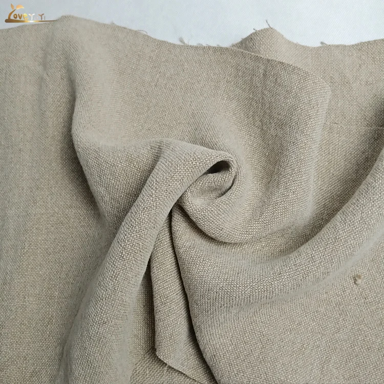Heavy Burlap Enzymed Stone Washed French Flax Linen Fabric For Sofa