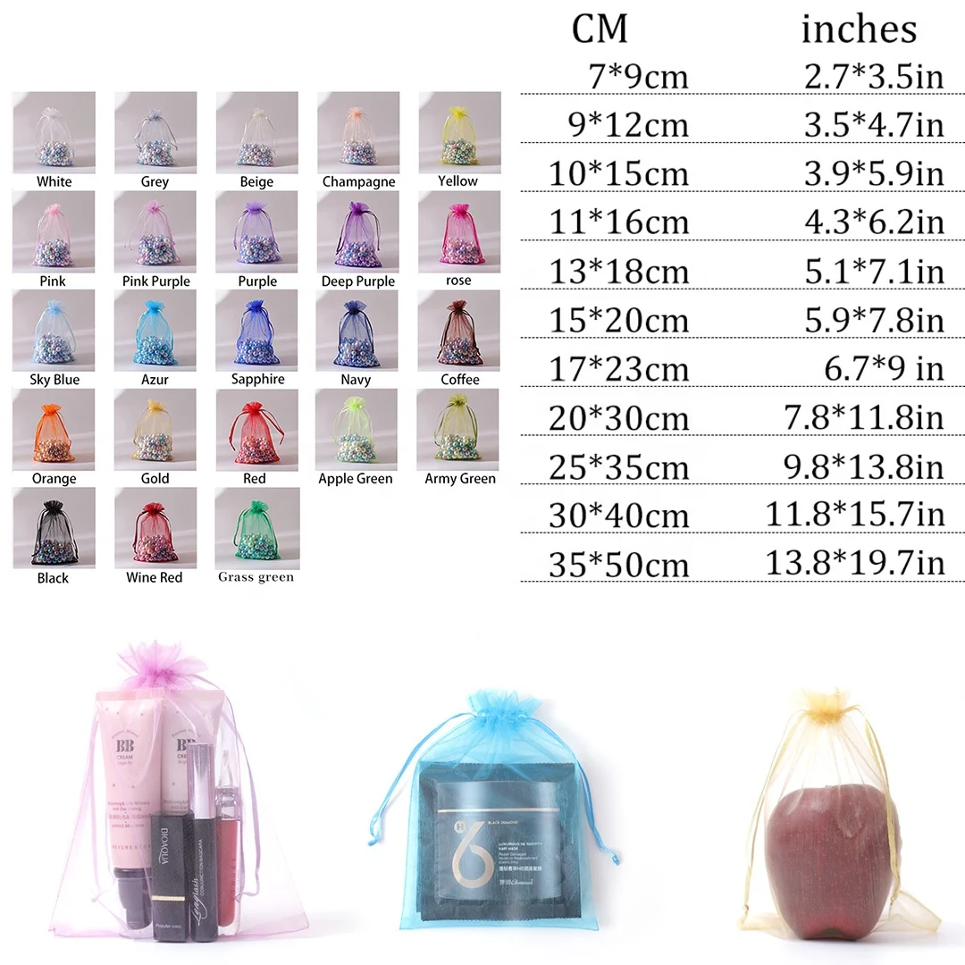 small packaging organza cosmetic bags drawstring pouch wholesale organza gift bags  for Eyelash bag