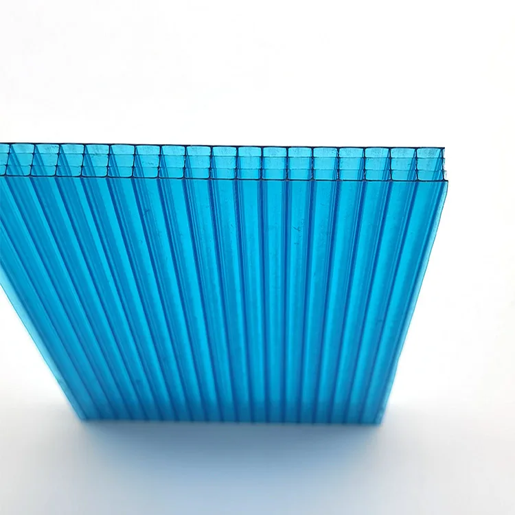 Light Weight multi layer blue Polycarbonate hollow sheet for shopping mall door head
