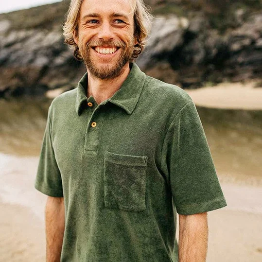 Men Towel Pol Shirt 100% organic cotton Custom  Embroidery Logo T Shirt  For men Eco friendly tees tshirt towel cotton