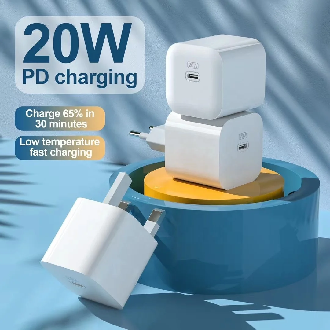Portable Cell Phone Charger US EU UK AU Plug PD 20W Phone Socket PD Adapter Fast Charger USB Wall Charger