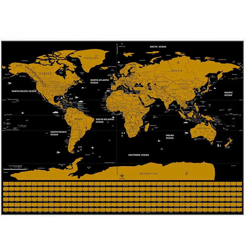 Customized luckies modernized life personalised scratch off world map poster