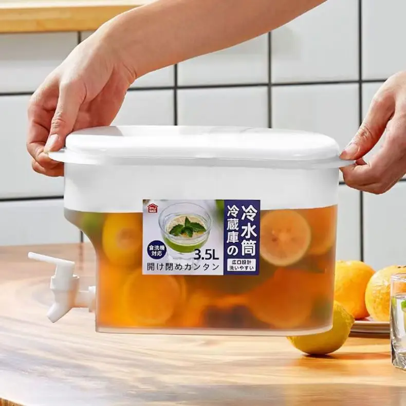 New Summer Household 3500ml Cold Water Kettle with Faucet Large Capacity Plastic Beverage Pot Ice refrigerator fruit teapot