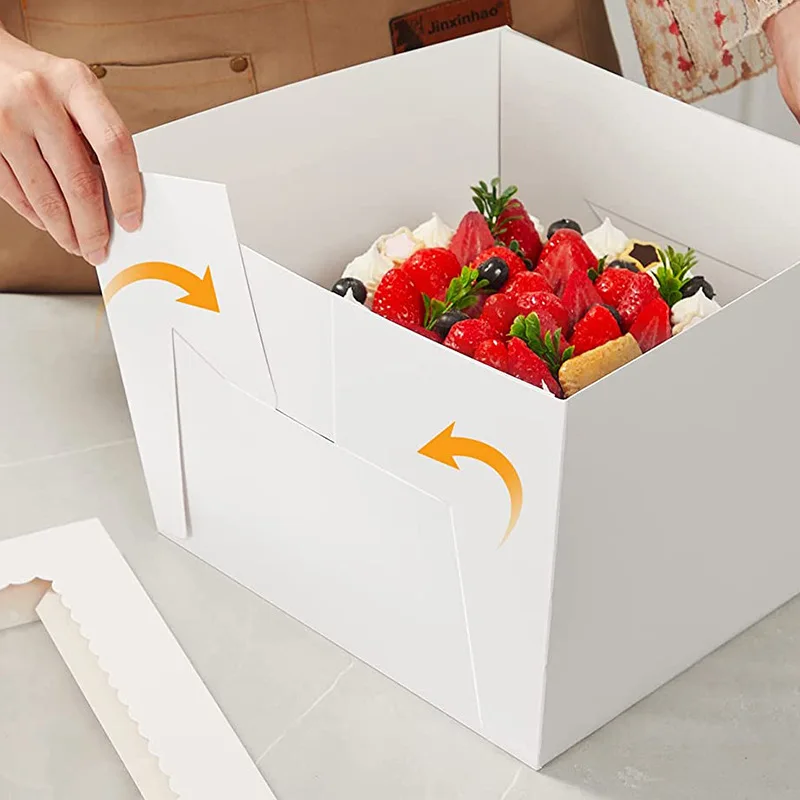 Wholesale cheap spot 12x12x8inch 350g white card  white cake box