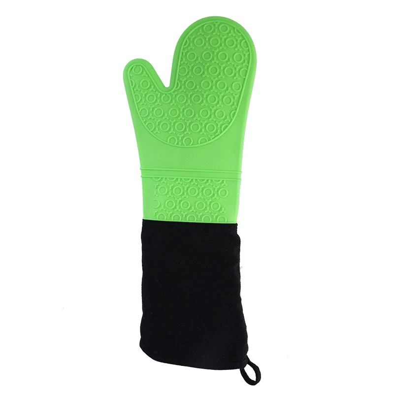 Amazon Custom Long Two-Finger Silicone Rubber Oven Mitts  High Temperature Resistant Gloves