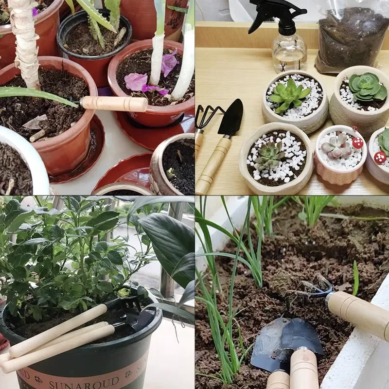 Mini Gardening Tool Sets Miniature Portable Small Kids Flower Pots 3pcs Garden Hand Tools Sets for Planting