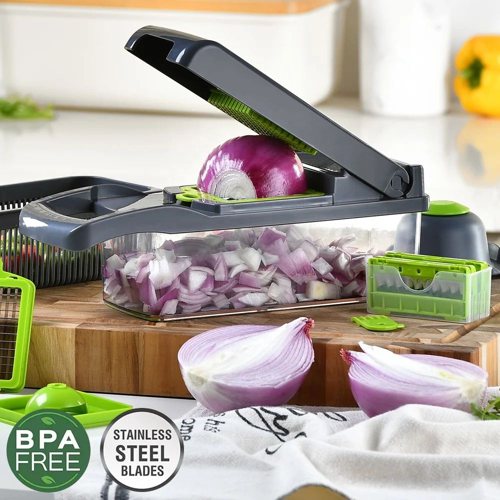 Multifunctional carrot potato onion vegetable slicer manual 12/14/16 in 1 vegetable cutter mandolin slicer vegetable chopper