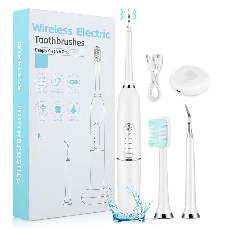 Household Rechargeable Electric Toothbrush Ultrasonic Tooth Cleaner Plaque Remover