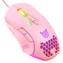 Onikuma Cw902 Simple Wired Usb Mouse White Gaming 3600 Dpi Computer Wired Mouse Brands Custom Logo Cheap Gaming Mouse