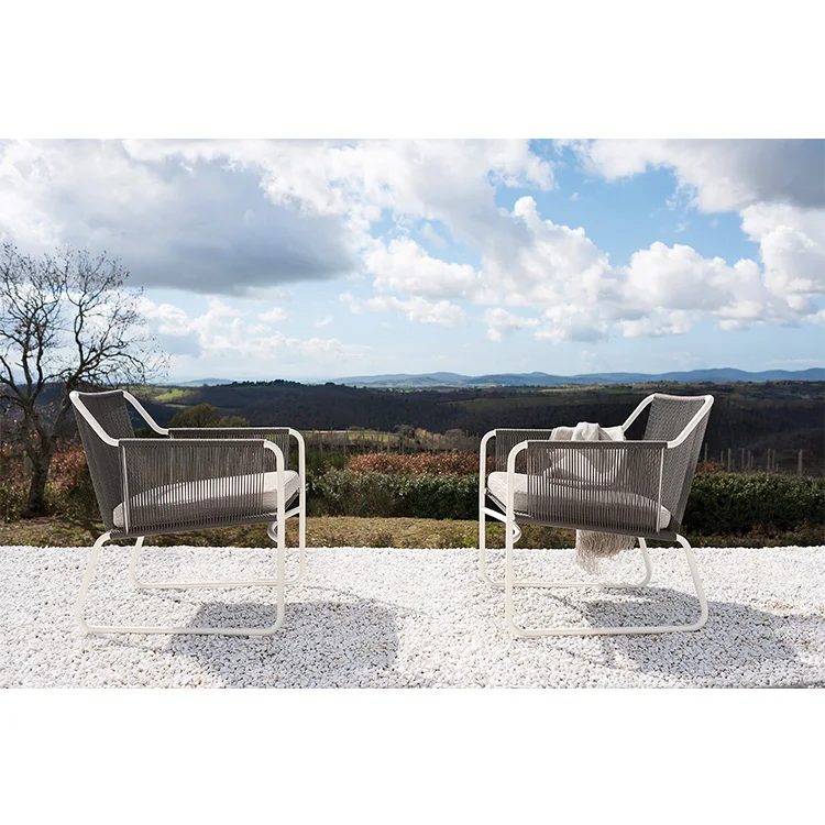 terrace furniture outdoor rope metal modern european rope weave nordic outdoor furniture sofa