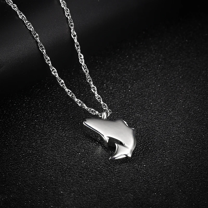 Ожерелье для кремации кораллового питомца из нержавеющей стали, ювелирные изделия, зола, урна для питомца, рыба, подвеска, ожерелье, мини-урна для человеческого питомца