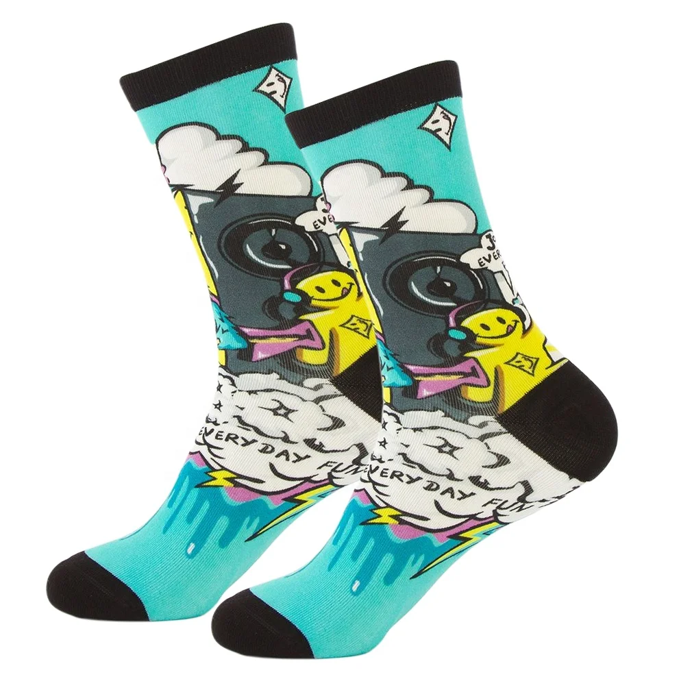 3d print china socks factory high quality wholesale cheap custom your own photo  man woman sports crew socks