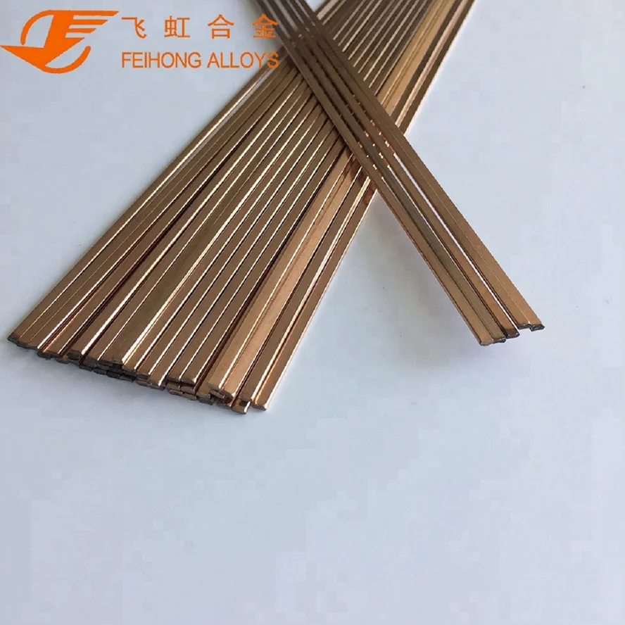 
Welding Alloys Rod Brazing Filler Bcup-6 Sliver L-ag2p Phosphor Copper Factory Sale Various 1.3x3.2mm Re: 643-790℃ FEIHONG 500mm 