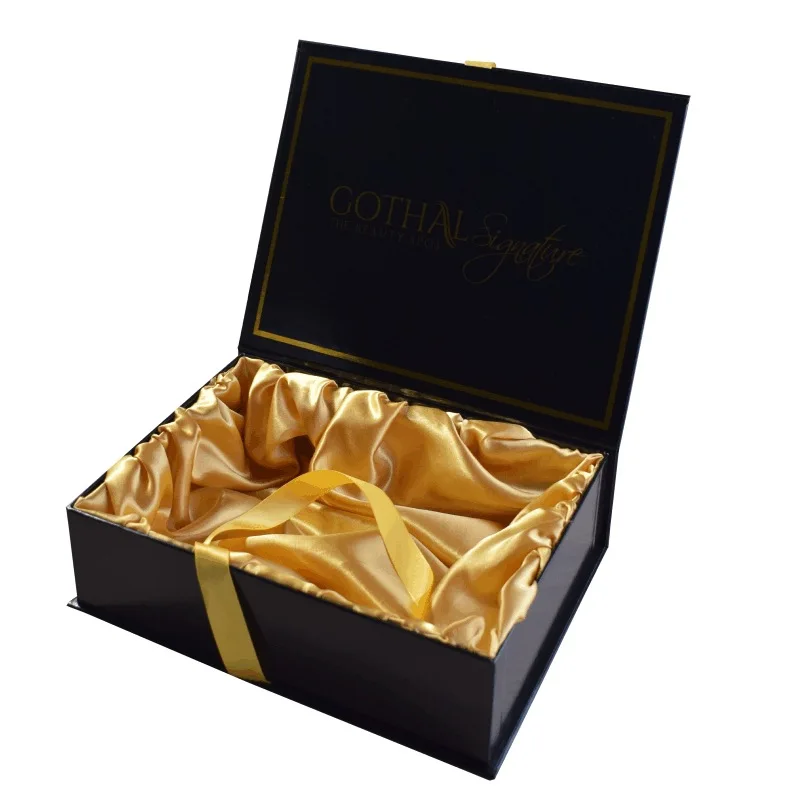 Momei Custom Design Wig Ribbon Can Be Tied With A Bow Cardboard Flap Box Book Gift Box