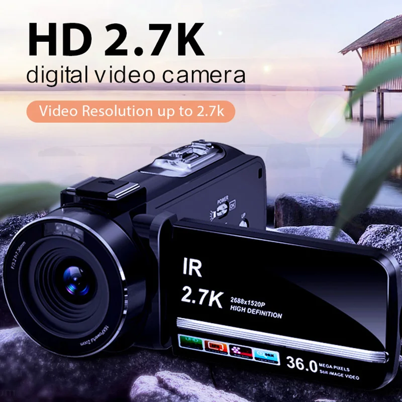 2023 New Coming 36MP Digital Camera FHD 2.7K Vlogging Camera 16X Digital Zoom Compact Mini Cameras 3.0 Inch 36MP HD Camcorder
